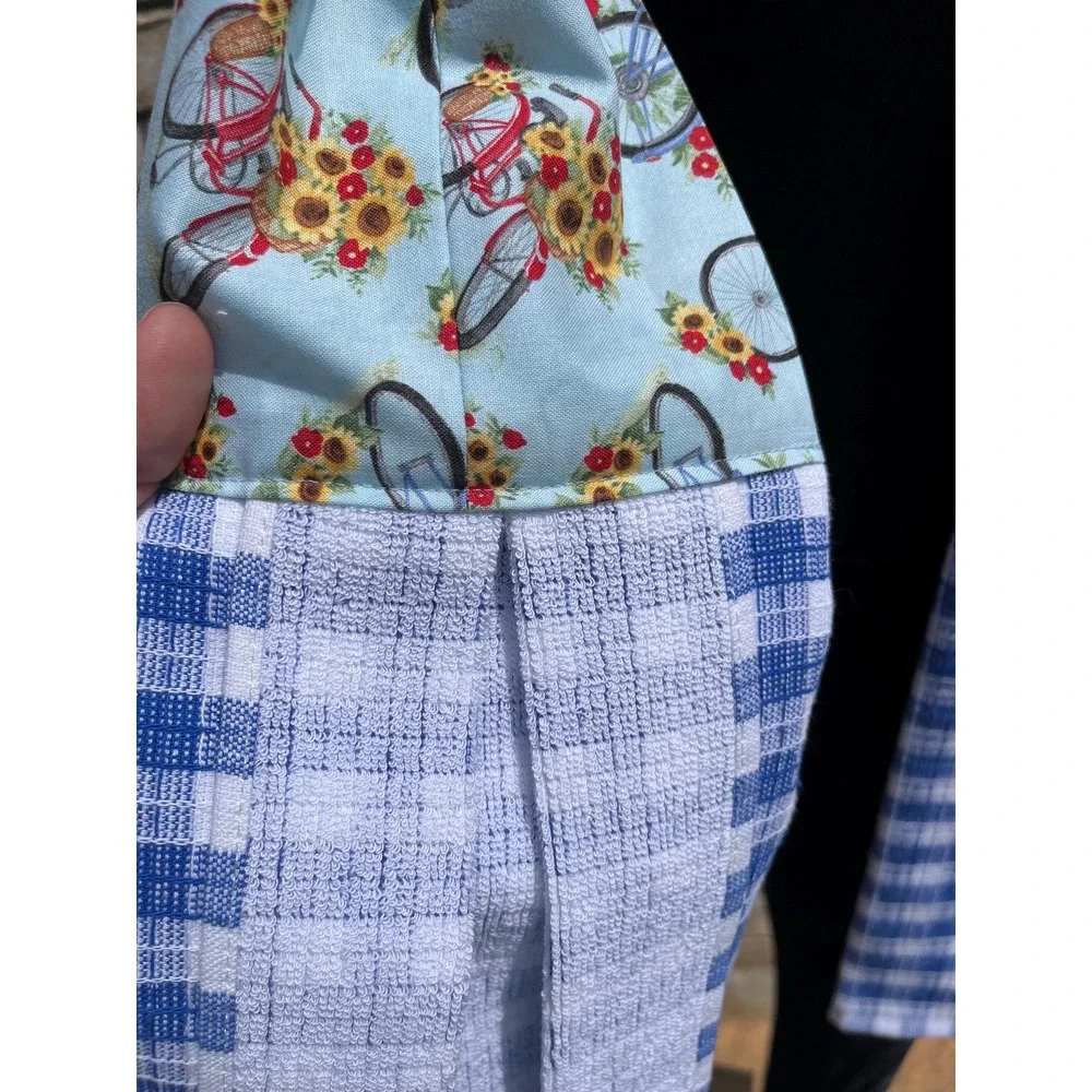 Sunflower Bicycle Kitchen Scarf: Blue Gingham Kitchen Boa